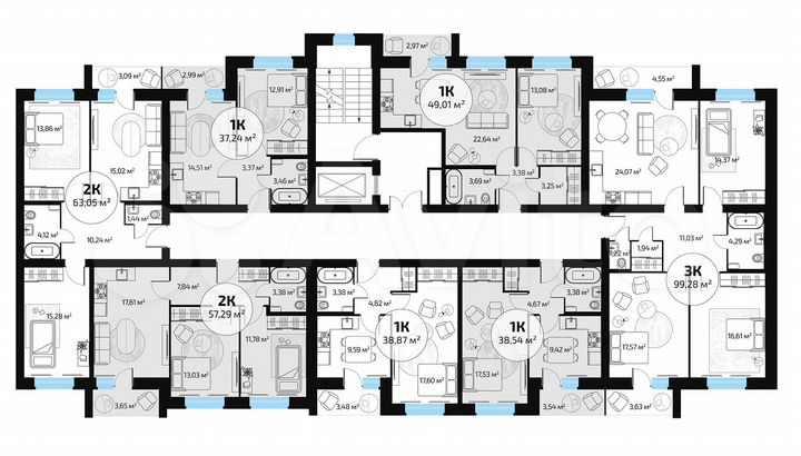 1-к. квартира, 36,8 м², 2/10 эт.