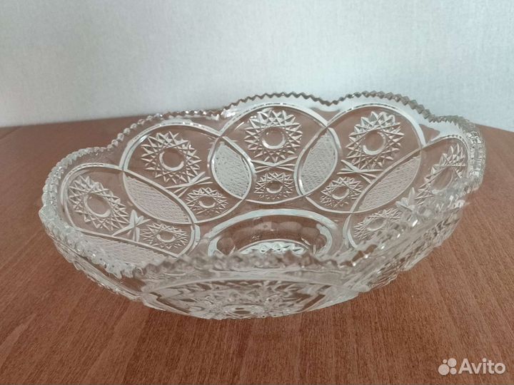 Ваза для фруктов на ножке хрусталь