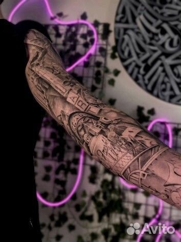 Тату с чёткими контурами. Плати долями