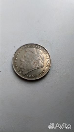 Монета 2 марки 1996 фрг