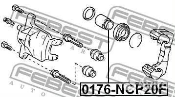 Febest 0176-NCP20F Поршень суппорта toyota yaris 9