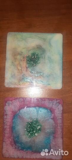 Подстаканники с подставкой из эпоксидной смолы