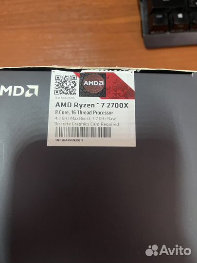 Процессор AMD ryzen 7 2700x BOX полный комплект