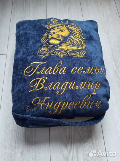 Халат махровый велюровый с вышивкой