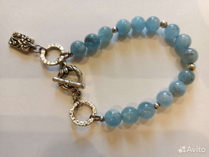 Браслет из натурального аквамарина