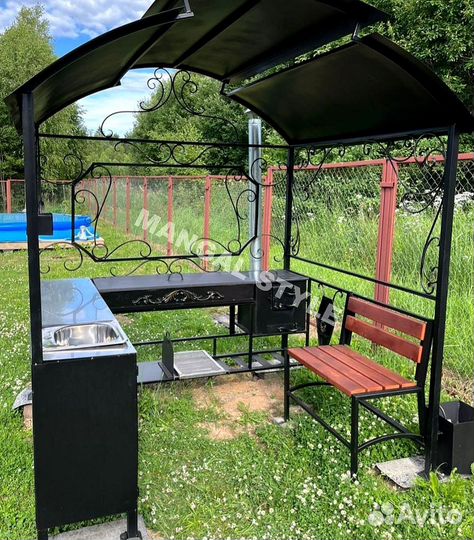 Мангал с крышей