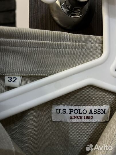 Рубашка бежевая женская приталенная U.S. Polo assn