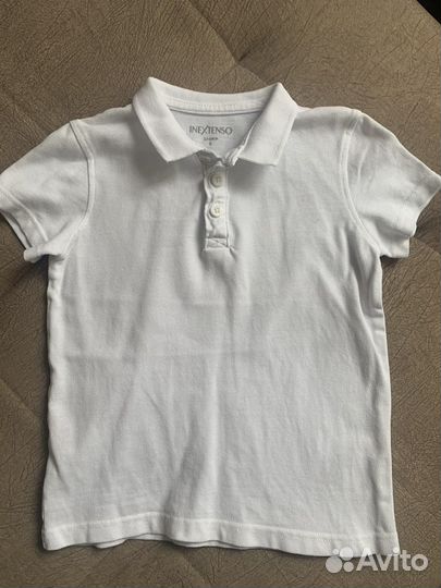 Белое поло футболка 116