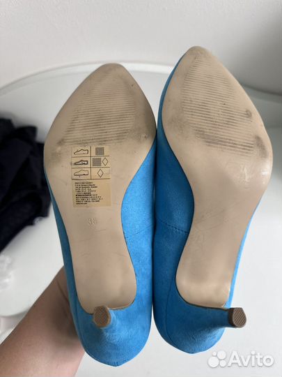 Туфли лодочки 37 голубые