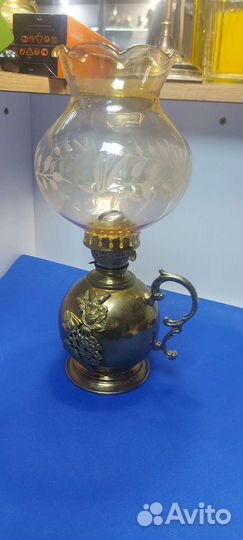 Антикварная Керосиновая лампа бронза
