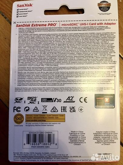 Карта памяти SanDisk MicroSD 128gb 256 gb