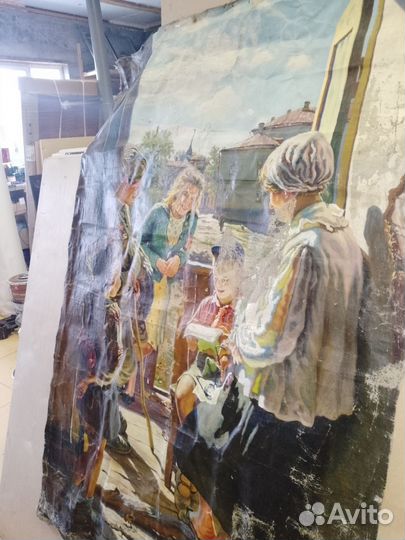 Картина маслом на холсте бу письмо с фронта