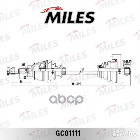 Привод в сборе левый renault logan MCV/lada LAR
