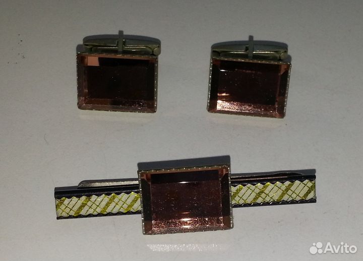Комплект запонки и зажим для галстука СССР