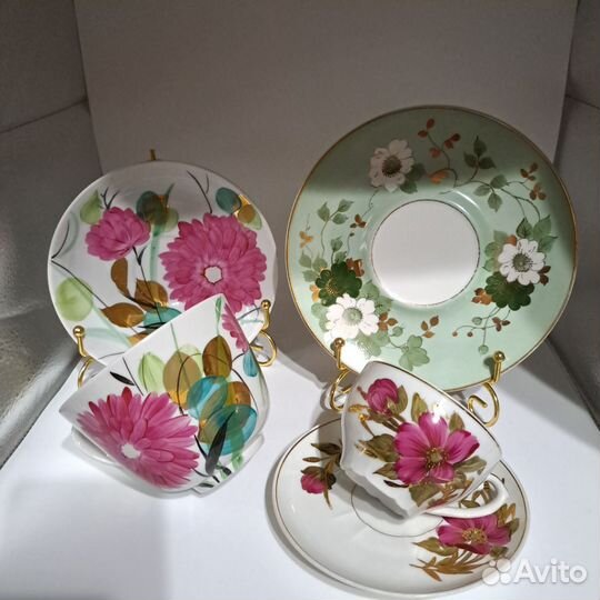 Чайная пара гигант Дулево Георгин