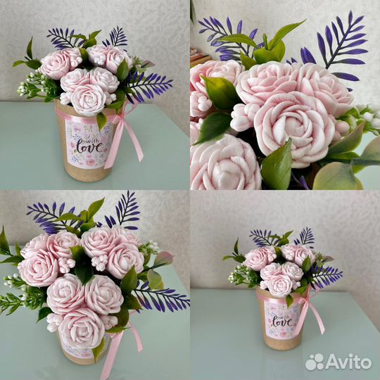 Букет хризантем с доставкой, букет из мыла, розы