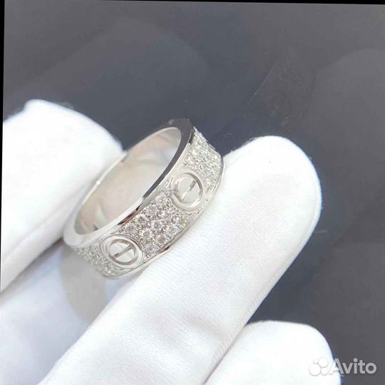 Кольцо Cartier Love, белое золото 0,79ct