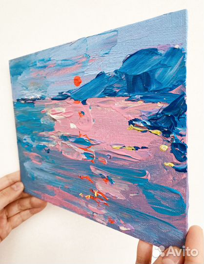 Картина море на холсте 18 х 24 масло, акрил