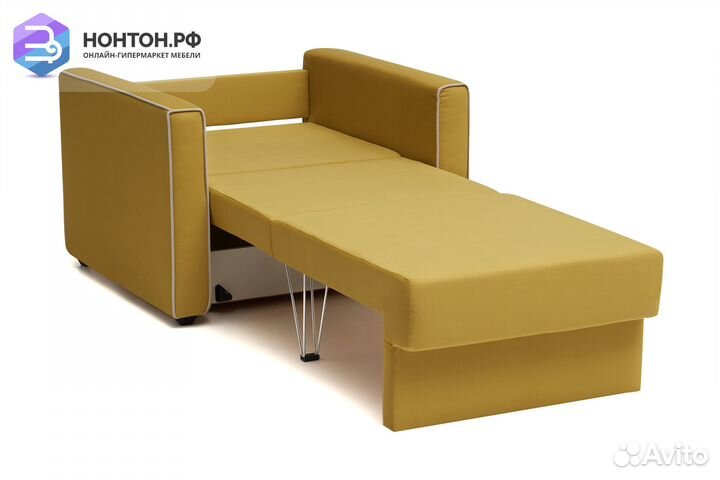 Кресло еврокнижка Леон горчичное