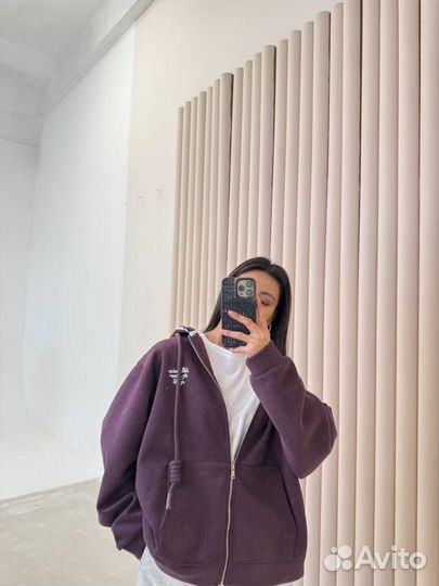 Толстовка на молнии оверсайз