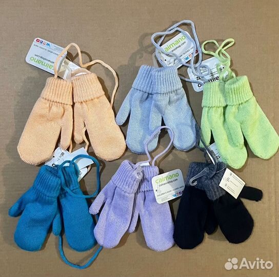 Варежки зимние детские. Размеры от 1 года до 9 лет