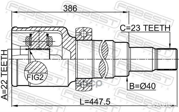 ШРУС внутренний правый 22X40X23 ford focus 11