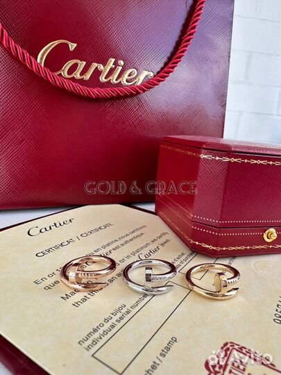 Золотое кольцо гвоздь Cartier Картье