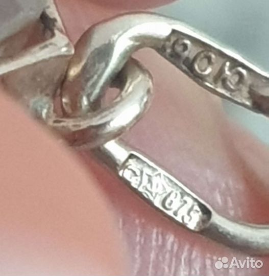 Серебряные серьги с горным хрусталем,подвес СССР