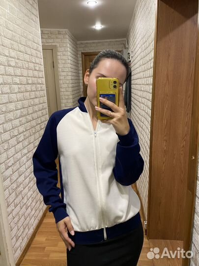 Олимпийка 90-х ретро бело-синяя унисекс СССР