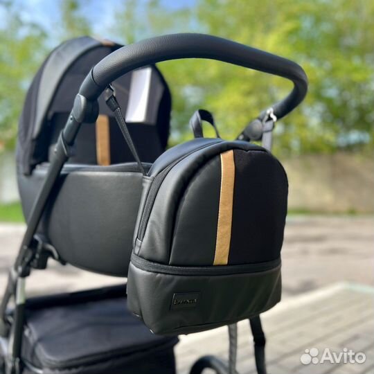 Коляска Bexa Air 2в1 черный-золото экокожа