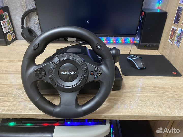 Игровой руль с коробкой передач