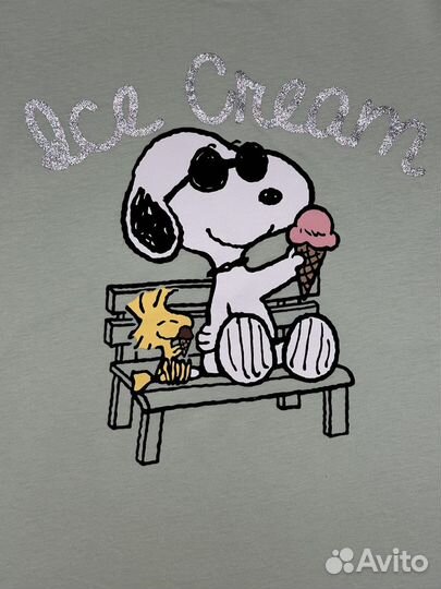 Женская футболка с принтом Peanuts ice cream