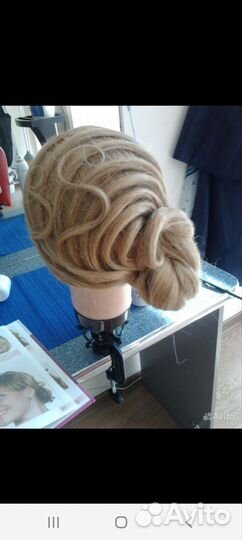 Учебная голова натуральный волос