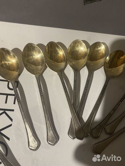 Ложки кофейные с позолотой