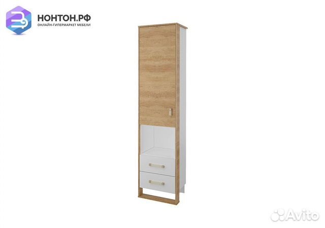 Шкаф Сити бело-серый / дуб небраска