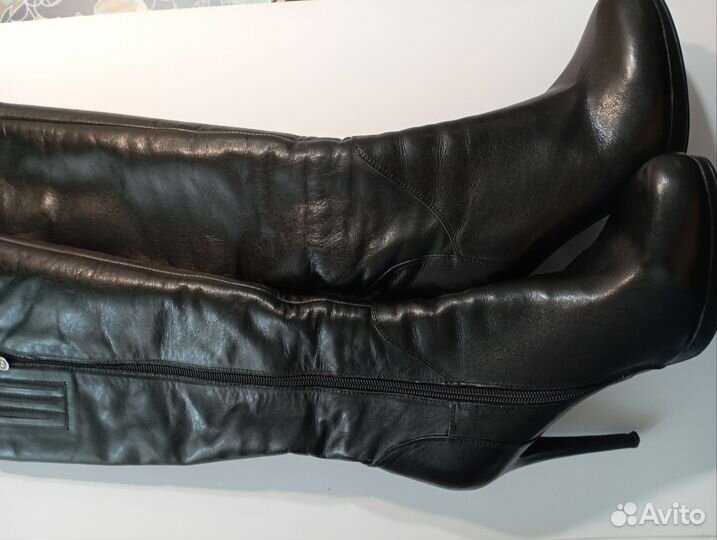 Сапоги зимние женские кожаные 39