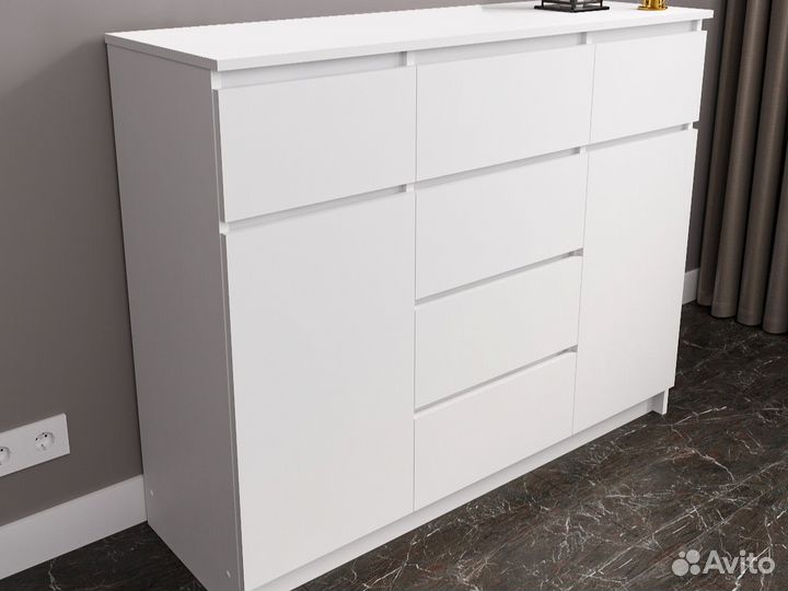 Белая тумба Комод под телевизор Современный стиль