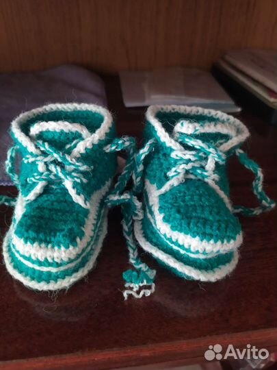 Пинетки детские вязаные для новорожденных