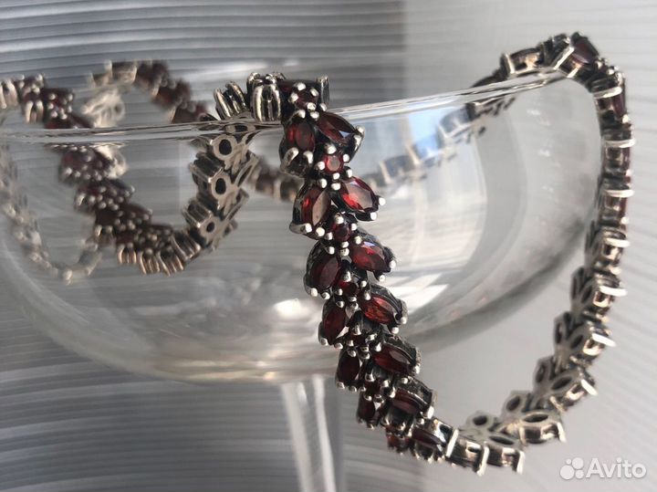 Серьги серебро с гранатом