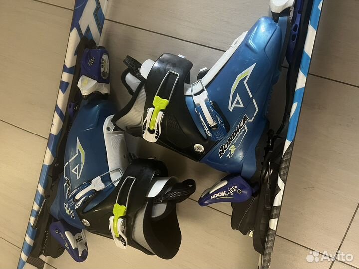 Горные лыжи детские 120, ботинки 22-23 см