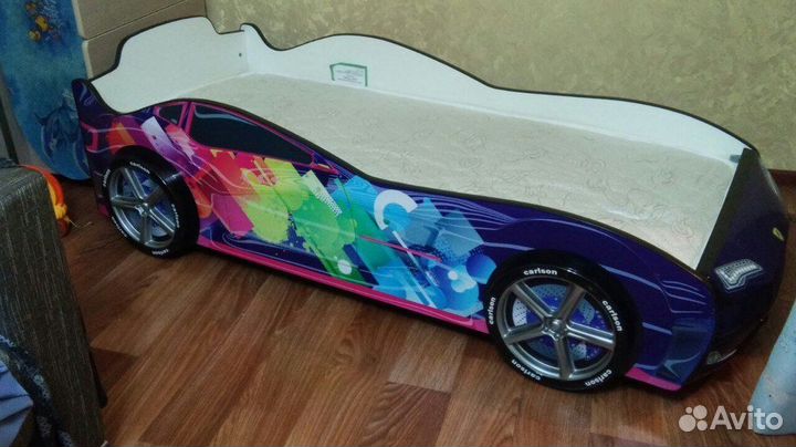 Кровати машинка в наличии с матрасом и доставкой