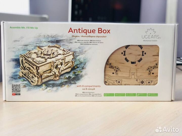 Подарок Сувенир пазл ugears «Антикварная Шкатулка»