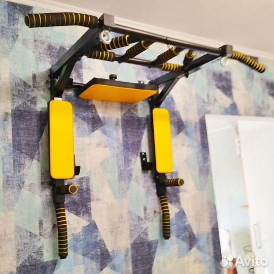 Турник Мультихват 3в1 черно-желтый