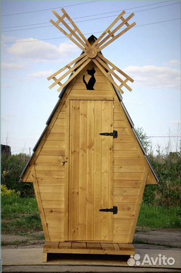Дачный туалет деревянный прямоугольник UGQ
