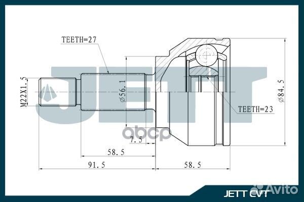 ШРУС внешний jett V43-8007 V43-8007 jett