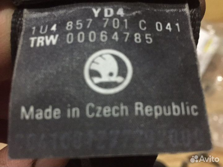 Ремни безопасности Skoda Octavia