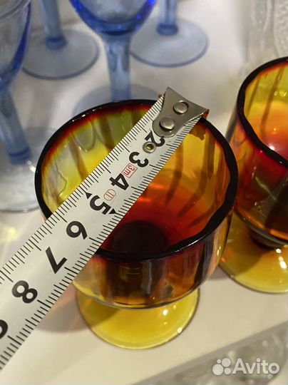 Рюмки СССР из цветного стекла