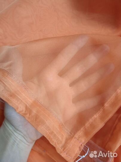 Тюль морковного цвета (3шт по 135см)