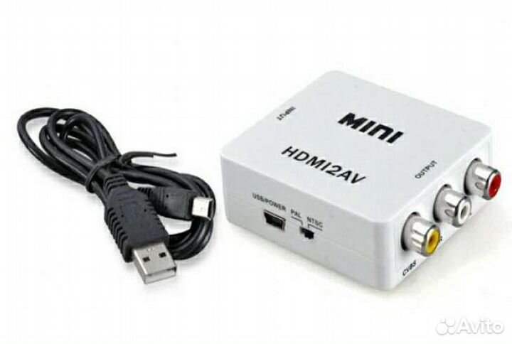 Конвертер переходник hdmi2AV Hdmi вход AV выход