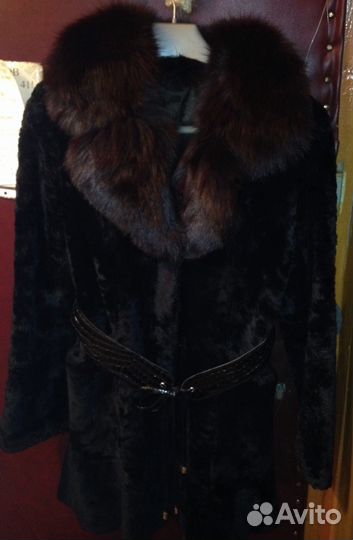 Шуба мутоновая цельная с воротником